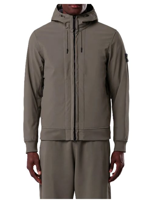 Giacca in soft shell con cappuccio Stone Island | L2S15 Q100004 S0B22V0078 COAL GREY